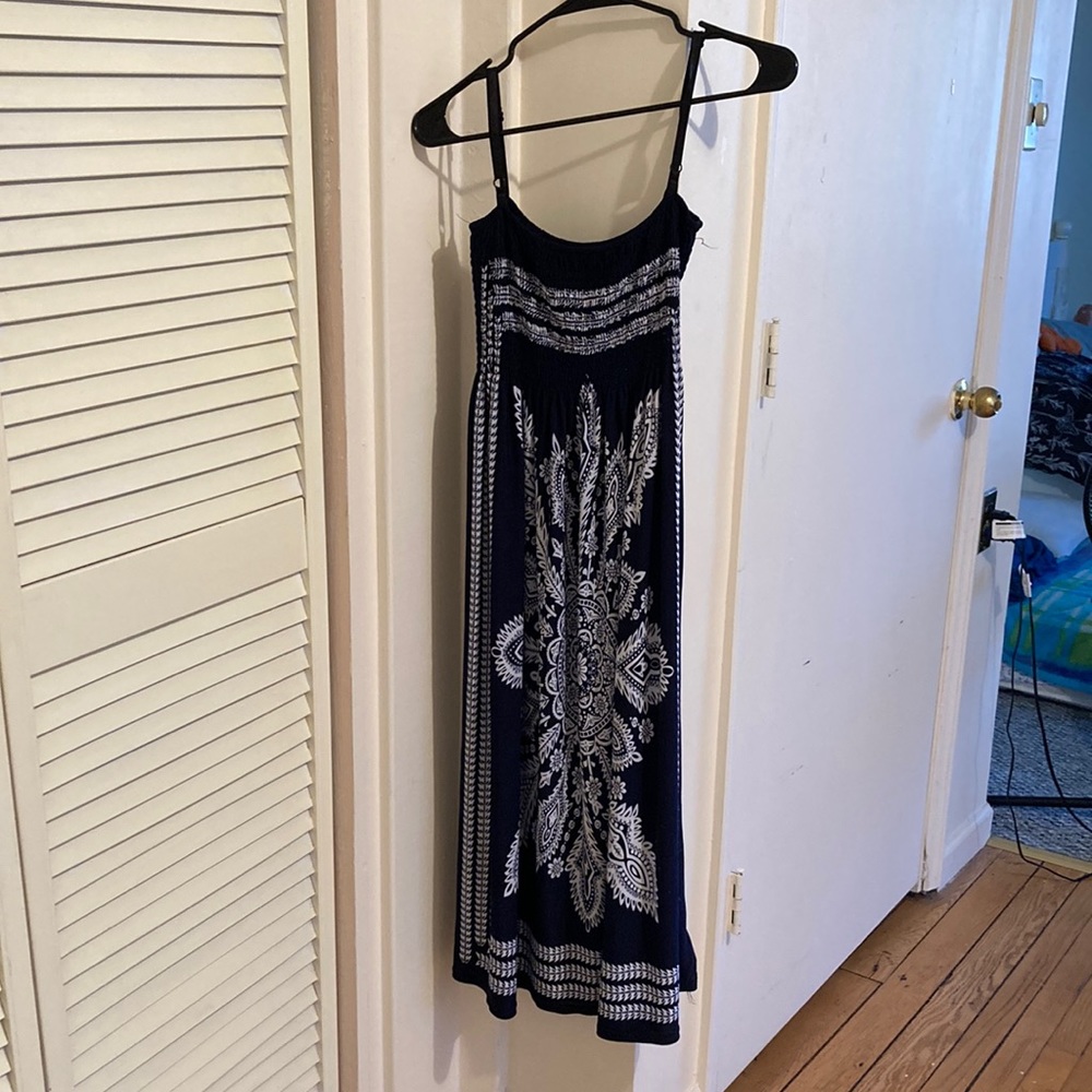 Navy Blue Mandala Beach Sundress